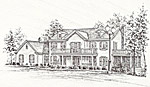 Ink House Portrait - Commissioned art by Marilyn Love